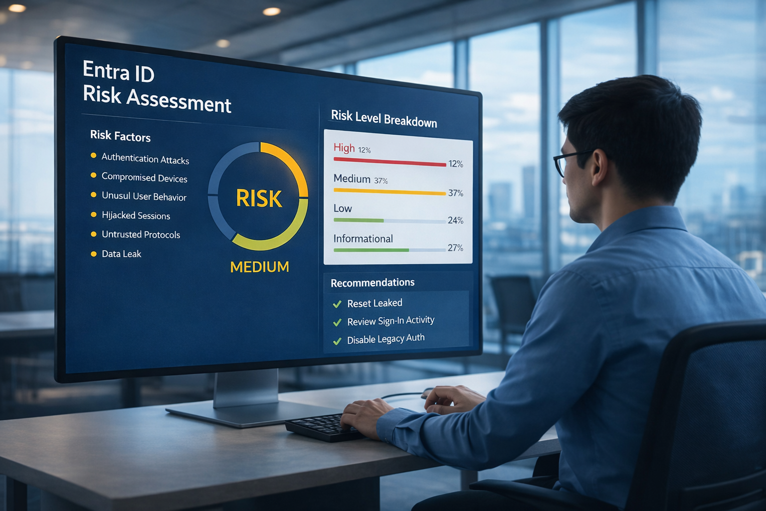 Entra ID Risk Assessment dashboard
